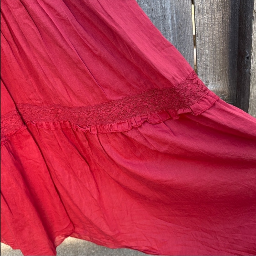 EUC Sundance Zura Silk Blend Tiered Surplice Sleeveless Midi Dress Medium - Picture 5 of 10